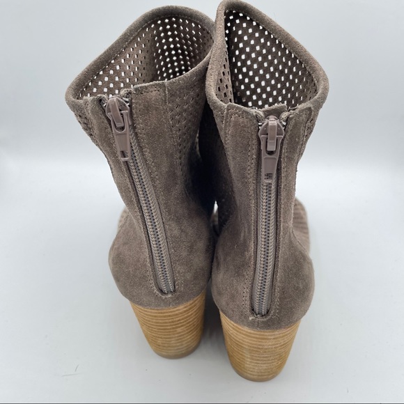 JEFFREY CAMPBELL Jenelle Suede Perforated Ankle Booties Taupe - Picture 5 of 7